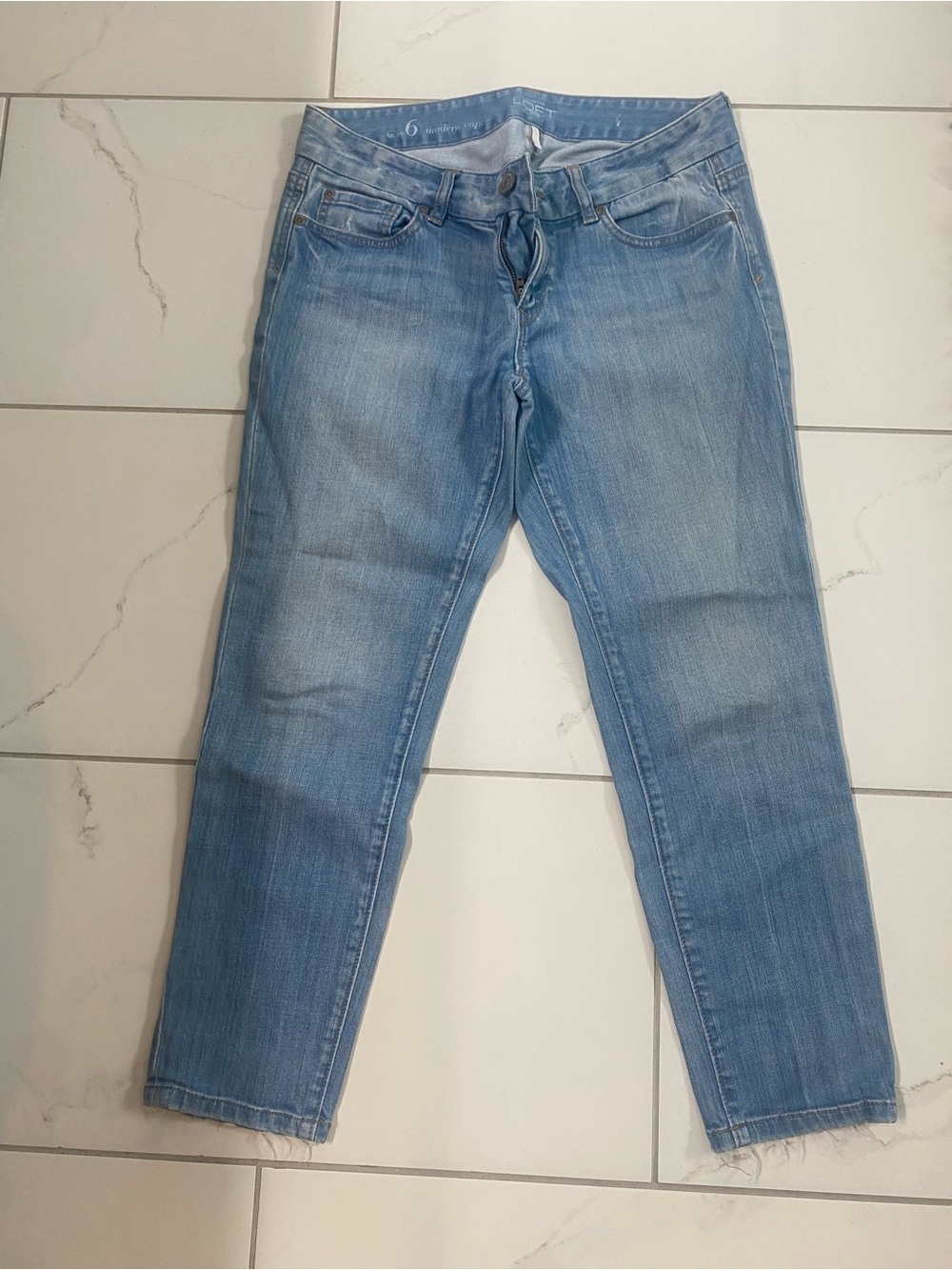 LOFT Light Blue Ankle Crop Denim Jeans